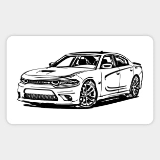 2023 Charger Hellcat Car Sketch Art Magnet